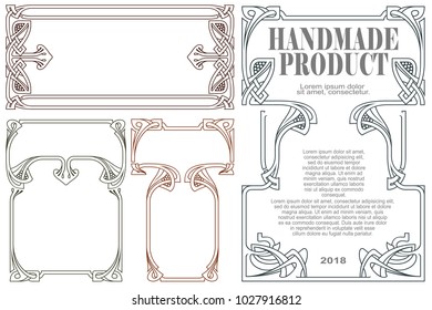 Vector vintage labels on different versions for decoration and design.