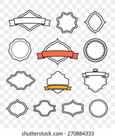 Vector vintage labels template for a text. Minimalism illustration concept