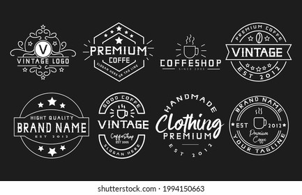 Etiquetas vectoriales. Plantillas Set para banner.Conjunto de gráficos de signos empresariales y diseños de logotipos de texto