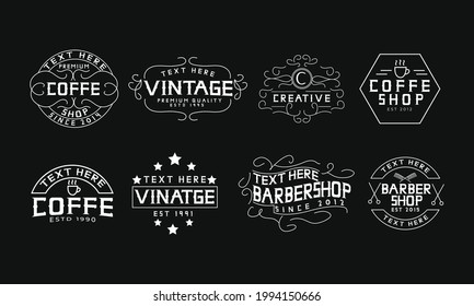Etiquetas vectoriales. Plantillas Set para banner.Conjunto de gráficos de signos empresariales y diseños de logotipos de texto