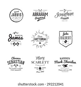 Vector vintage labels. Templates Set for banner, insignias, business brand design.