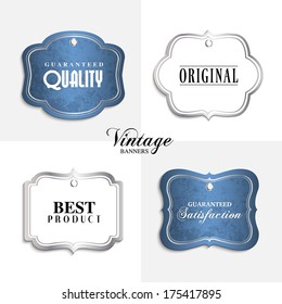 Vector vintage labels with text.