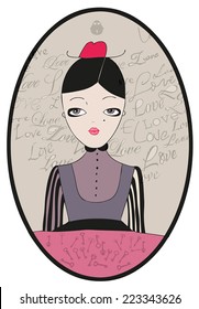 vector vintage lady