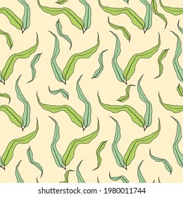  Vector vintage leaf seamless pattern background. Greate for textile print, fabric, wallpaper, giftwrap or packaging, scrapbooking and bookcover. Surface pattern design.