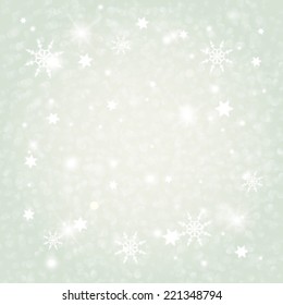 Vector vintage lights background. Green defocused.