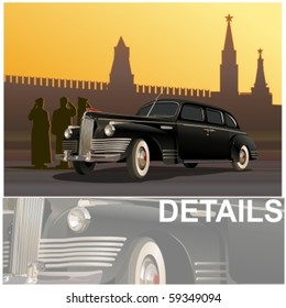 Vector vintage limousine