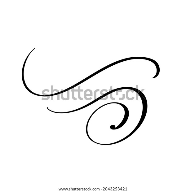 Vector vintage line elegant calligraphy\
divider and separator, swirl and corner decorative ornament. Floral\
line filigree design element. Flourish curl element for invitation\
or menu page\
illustration