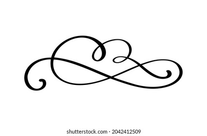 Vektor Vintage Linie elegante Trennlinie und Trennlinie, wirl und Ecke dekorative Ornamente. Filigree-Design-Element der Blumenlinie. Blühendes curl-Element für Einladung oder Menüseiten-Illustration.
