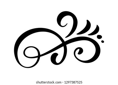 Vector vintage line elegant dividers and separators, swirls and corners decorative ornaments. Floral lines filigree design elements. Flourish curl elements for invitation or menu page illustration