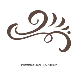Vector vintage line elegant dividers and separators, swirls and corners decorative ornaments. Floral lines filigree design elements. Flourish curl elements for invitation or menu page illustration