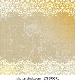 vector vintage linen canvas burlap floral background illustration