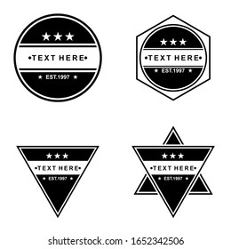 vector vintage logo with black and white and white background simple retro logo for company, brand, product, sticker, screen printing, t-shirt, restaurant logo, etc.