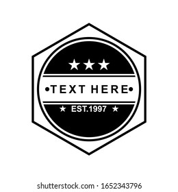 vector vintage logo with black and white and white background simple retro logo for company, brand, product, sticker, screen printing, t-shirt, restaurant logo, etc.