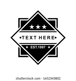 vector vintage logo with black and white and white background simple retro logo for company, brand, product, sticker, screen printing, t-shirt, restaurant logo, etc.