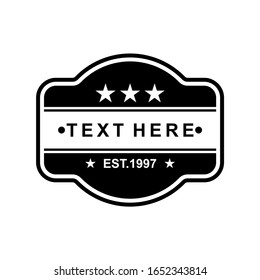vector vintage logo with black and white and white background simple retro logo for company, brand, product, sticker, screen printing, t-shirt, restaurant logo, etc.