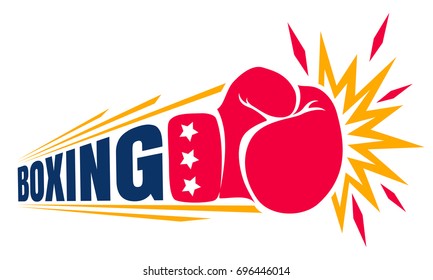 Vector vintage logo for a boxing with glove. Vintage logo for boxing.