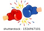 Vector vintage logo for a boxing with gloves. Vintage emblem of two boxing gloves. 