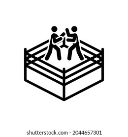 Vector vintage logo for a boxing with two gloves, crown and ring. Emblem for boxing.