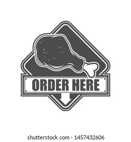 Vector vintage logo, icon, symbol template design for Fried Chicken restaurant