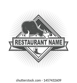 Vector vintage logo, icon, symbol template design for Fried Chicken restaurant