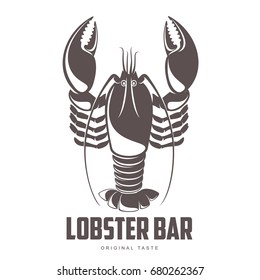 Vector vintage logo template lobster bar. Sea food, bar, shop emblems and label. Branding identity corporate logo design template. Isolated on a white background