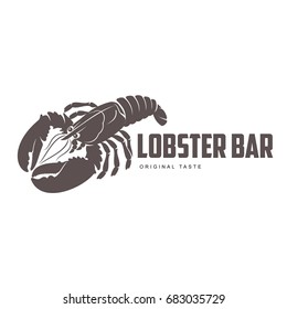 Vector vintage logo template lobster bar. Sea food, craft beer, bar, shop emblems and label. Branding identity corporate logo design template. Isolated on a white background