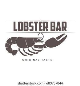 Vector vintage logo template lobster bar. Sea food, craft beer, bar, shop emblems and label. Branding identity corporate logo design template. Isolated on a white background