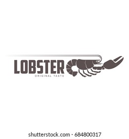 Vector vintage logo template lobster bar. Sea food, craft beer, alcohol, ale, brewery, bar, shop emblems and label. Branding identity corporate logo design template. Isolated on a white background