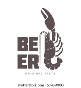 Vector vintage logo template lobster bar. Sea food, craft beer, alcohol, ale, brewery, bar, shop emblems and label. Branding identity corporate logo design template. Isolated on a white background