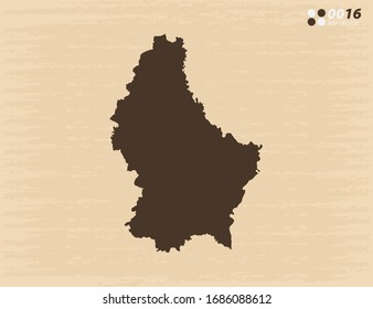 Vektorillustration Vintage der luxemburgischen Karte auf altem Hintergrund.