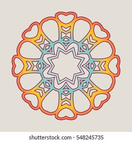 Vector vintage Mandala sign frame. Vintage decorative elements. Oriental pattern, vector illustration. Islam, Arabic, Indian, turkish, pakistan, chinese, ottoman motif