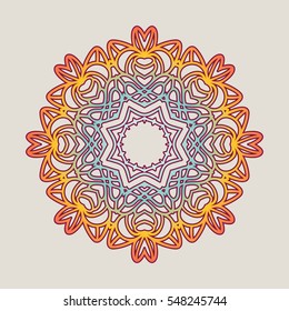 Vector vintage Mandala sign frame. Vintage decorative elements. Oriental pattern, vector illustration. Islam, Arabic, Indian, turkish, pakistan, chinese, ottoman motif