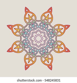 Vector vintage Mandala sign frame. Vintage decorative elements. Oriental pattern, vector illustration. Islam, Arabic, Indian, turkish, pakistan, chinese, ottoman motif