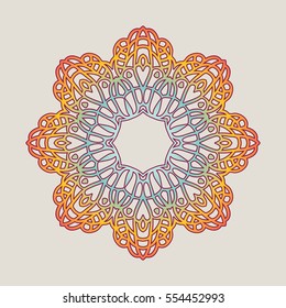 Vector vintage Mandala sign frame. Vintage decorative elements. Oriental pattern, vector illustration. Islam, Arabic, Indian, turkish, pakistan, chinese, ottoman motif