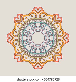 Vector vintage Mandala sign frame. Vintage decorative elements. Oriental pattern, vector illustration. Islam, Arabic, Indian, turkish, pakistan, chinese, ottoman motif
