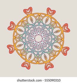 Vector vintage Mandala sign frame. Vintage decorative elements. Oriental pattern, vector illustration. Islam, Arabic, Indian, turkish, pakistan, chinese, ottoman motif