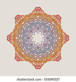 Vector vintage Mandala sign frame. Vintage decorative elements. Oriental pattern, vector illustration. Islam, Arabic, Indian, turkish, pakistan, chinese, ottoman motif