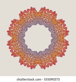 Vector vintage Mandala sign frame. Vintage decorative elements. Oriental pattern, vector illustration. Islam, Arabic, Indian, turkish, pakistan, chinese, ottoman motif