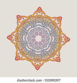 Vector vintage Mandala sign frame. Vintage decorative elements. Oriental pattern, vector illustration. Islam, Arabic, Indian, turkish, pakistan, chinese, ottoman motif