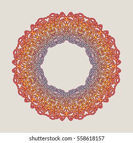 Vector vintage Mandala sign frame. Vintage decorative elements. Oriental pattern, vector illustration. Islam, Arabic, Indian, turkish, pakistan, chinese, ottoman motif