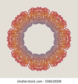 Vector vintage Mandala sign frame. Vintage decorative elements. Oriental pattern, vector illustration. Islam, Arabic, Indian, turkish, pakistan, chinese, ottoman motif