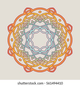Vector vintage Mandala sign frame. Vintage decorative elements. Oriental pattern, vector illustration. Islam, Arabic, Indian, turkish, pakistan, chinese, ottoman motif