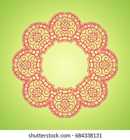 Vector vintage Mandala sign frame. Vintage decorative elements. Oriental pattern, vector illustration. Islam, Arabic, Indian, turkish, pakistan, chinese, ottoman motif