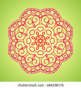 Vector vintage Mandala sign frame. Vintage decorative elements. Oriental pattern, vector illustration. Islam, Arabic, Indian, turkish, pakistan, chinese, ottoman motif