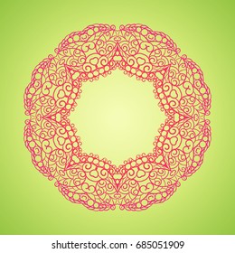 Vector vintage Mandala sign frame. Vintage decorative elements. Oriental pattern, vector illustration. Islam, Arabic, Indian, turkish, pakistan, chinese, ottoman motif