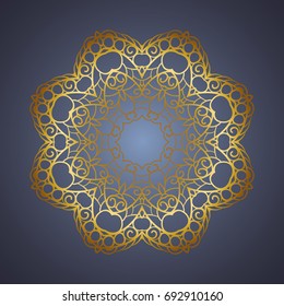 Vector vintage Mandala sign frame. Vintage decorative elements. Oriental pattern, vector illustration. Islam, Arabic, Indian, turkish, pakistan, chinese, ottoman motif