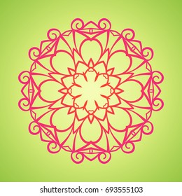 Vector vintage Mandala sign frame. Vintage decorative elements. Oriental pattern, vector illustration. Islam, Arabic, Indian, turkish, pakistan, chinese, ottoman motif