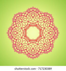 Vector vintage Mandala sign frame. Vintage decorative elements. Oriental pattern, vector illustration. Islam, Arabic, Indian, turkish, pakistan, chinese, ottoman motif