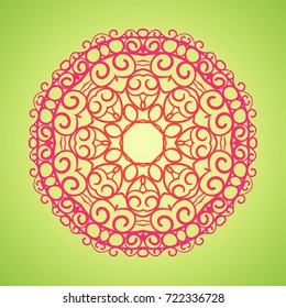 Vector vintage Mandala sign frame. Vintage decorative elements. Oriental pattern, vector illustration. Islam, Arabic, Indian, turkish, pakistan, chinese, ottoman motif