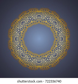 Vector vintage Mandala sign frame. Vintage decorative elements. Oriental pattern, vector illustration. Islam, Arabic, Indian, turkish, pakistan, chinese, ottoman motif